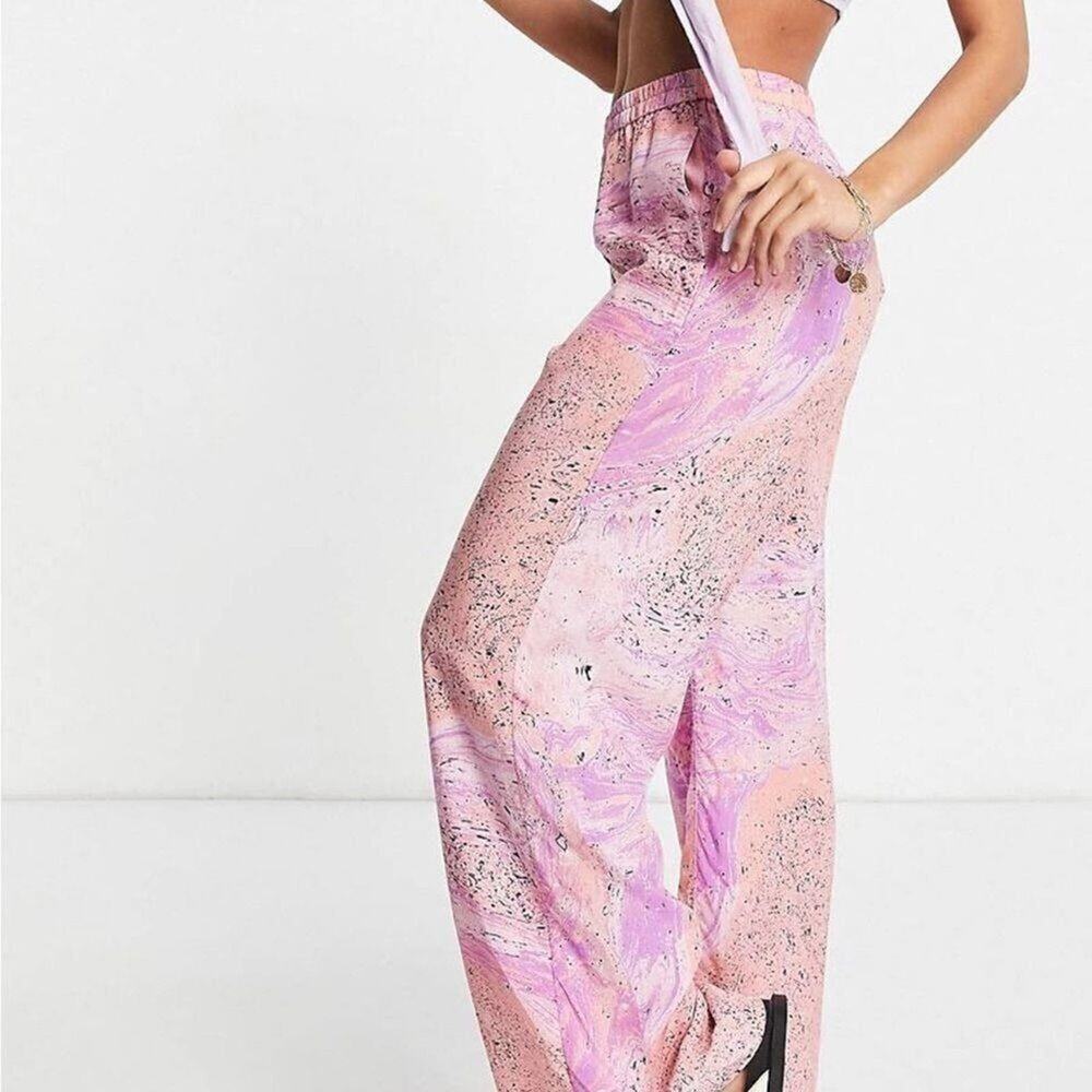 & OTHER STORIES MARBLE PRINT PANTS SIZE L